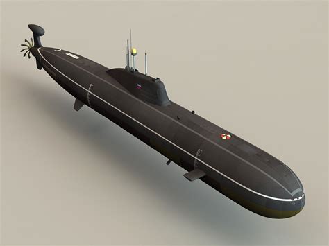 3D Soviet Akula Class Attack Submarine