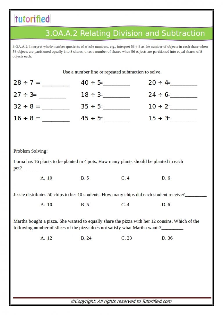 3Rd Grade Common Core Math Worksheets