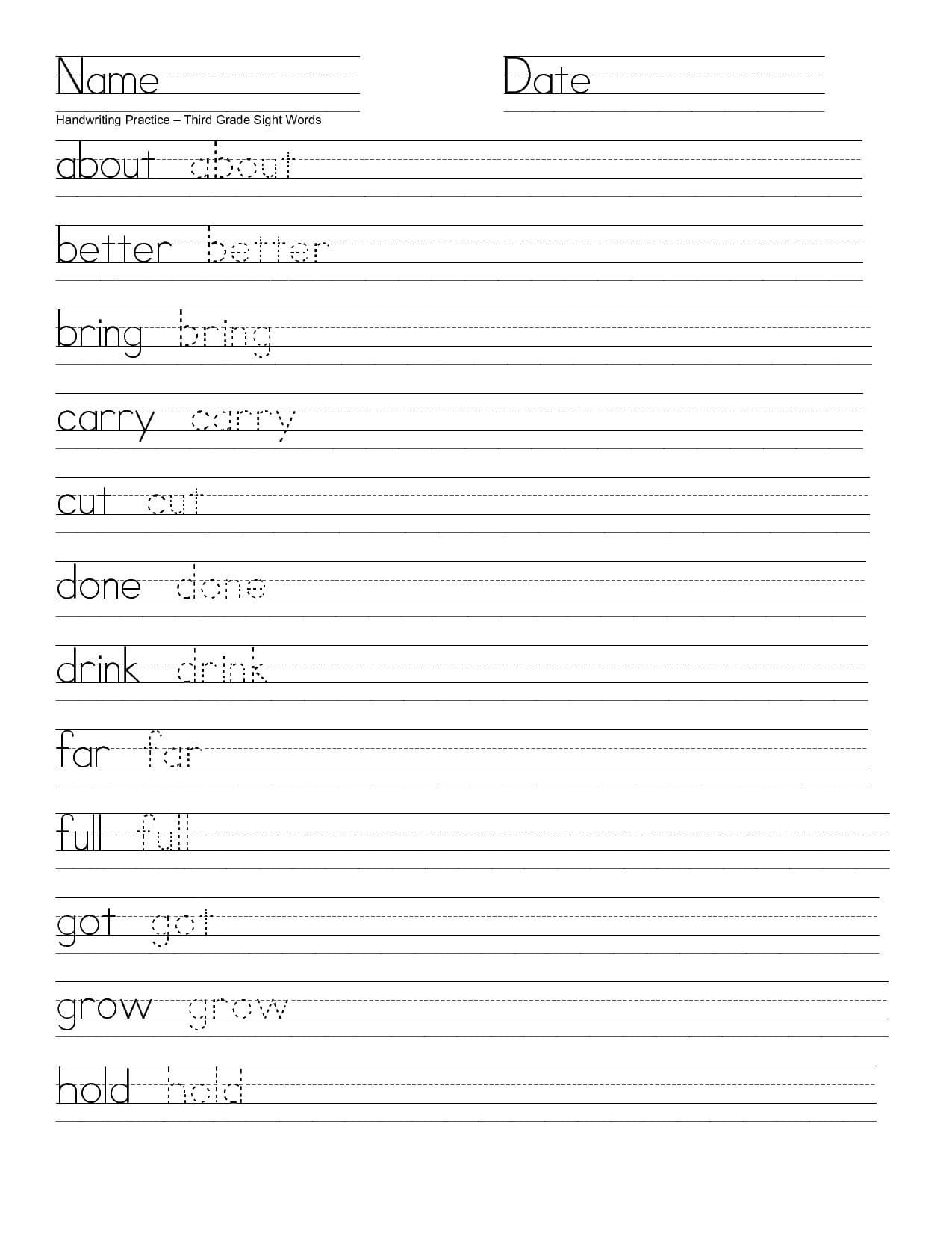 3rd Grade Handwriting Worksheets: Practice Makes Perfect