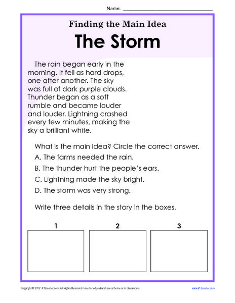 3Rd Grade Main Idea Worksheets Free