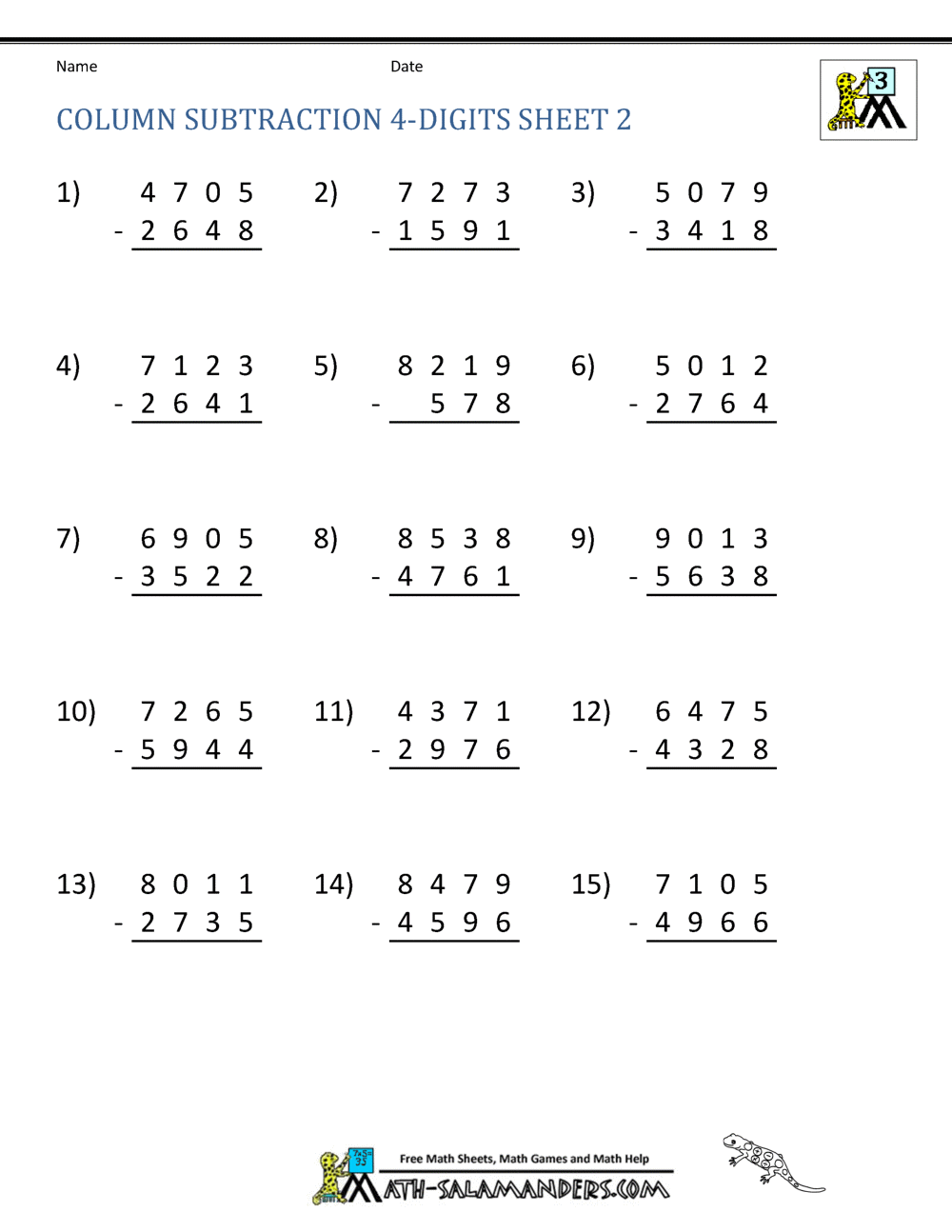 3 Ways to Boost Subtraction Skills: Worksheets for 3rd Graders