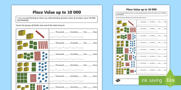 3Rd Grade Place Value To 10 000 Worksheets And Exit Tickets Made By