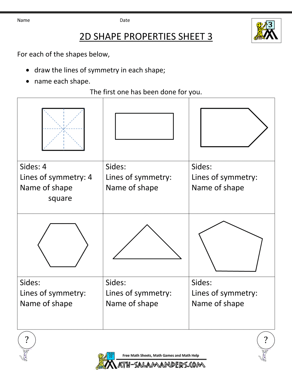 Fun 3rd Grade Shapes Worksheets for Learning Fun