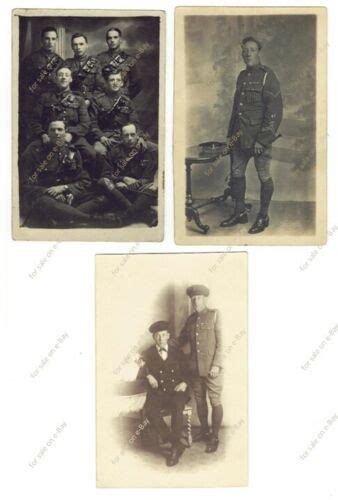 3X Ww1 Photos 11Th Hussars Soldiers Incl Military Medal Recipient