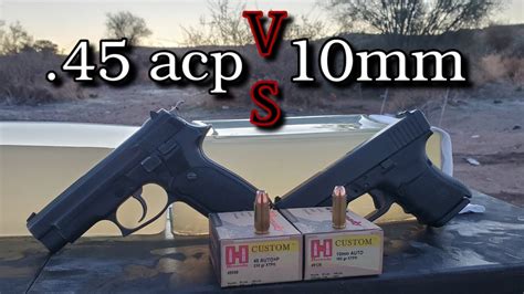 45 Acp Vs 10Mm Ballistics Gel Test Youtube