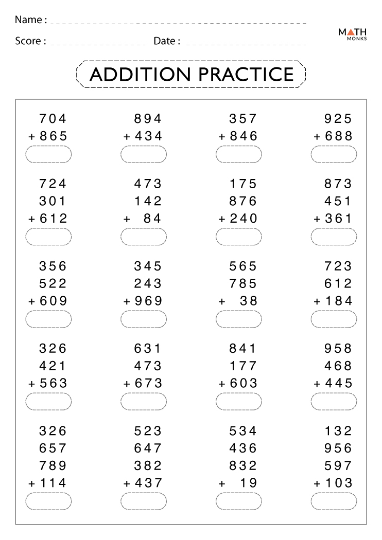 Fun and Effective 4th Grade Addition Worksheets for Math Mastery