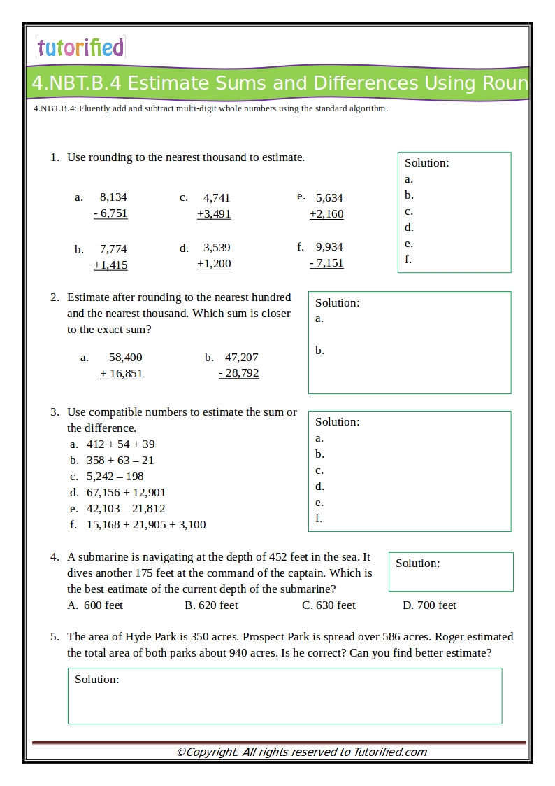 4Th Grade Common Core Math Worksheets Expertuition Worksheets Library