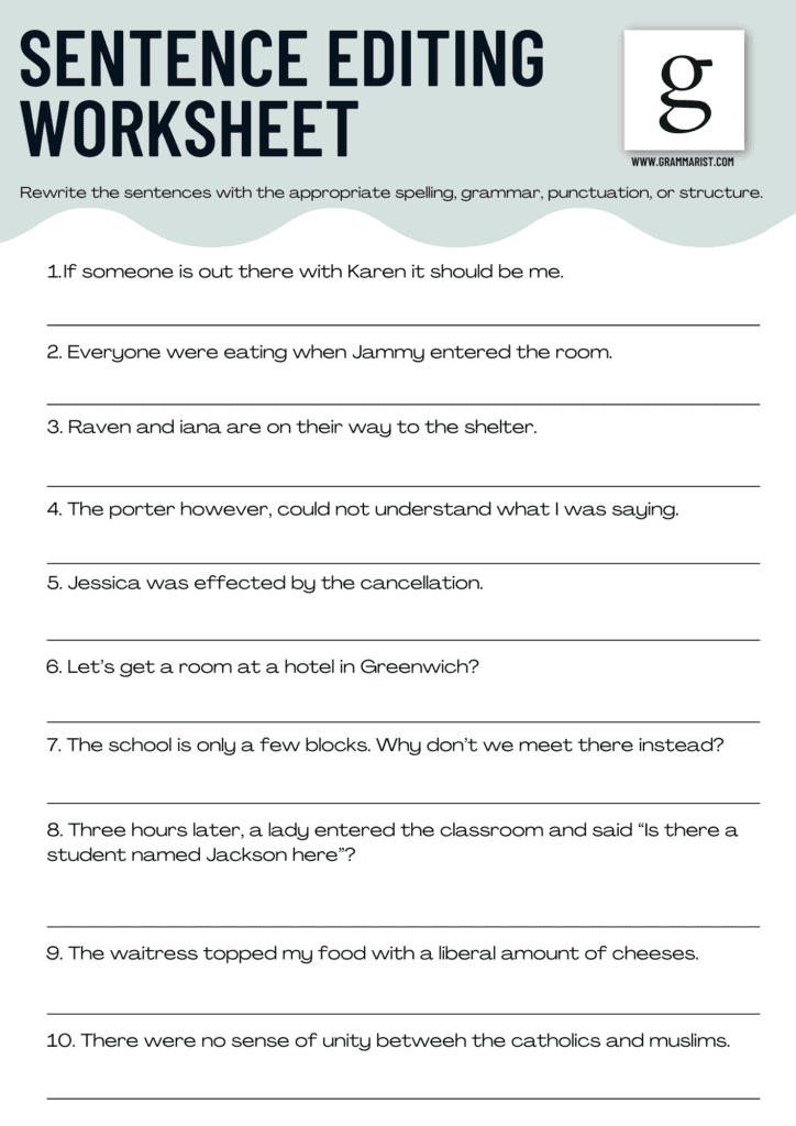 4th Grade Editing Worksheets: 5 Tips for Success