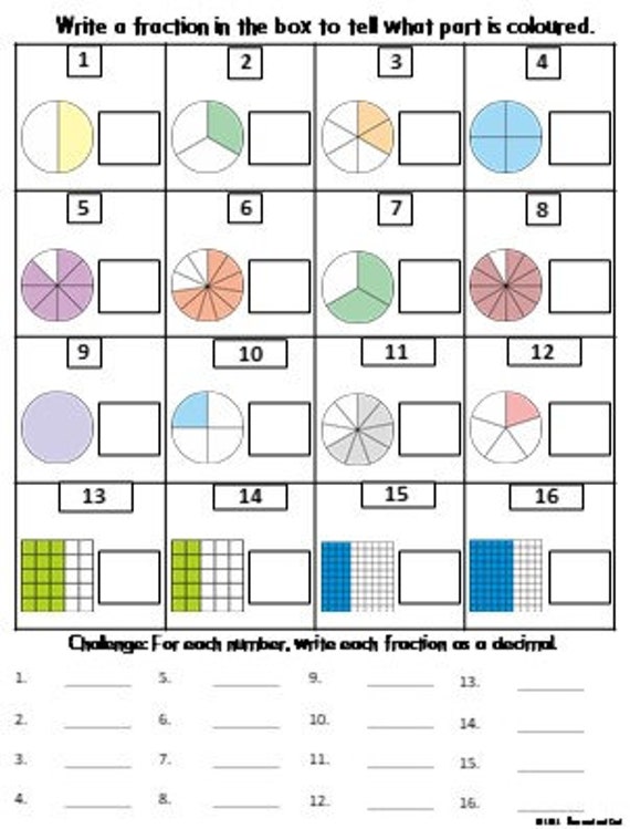 4Th Grade Fractions Math Notes By Teach Simple