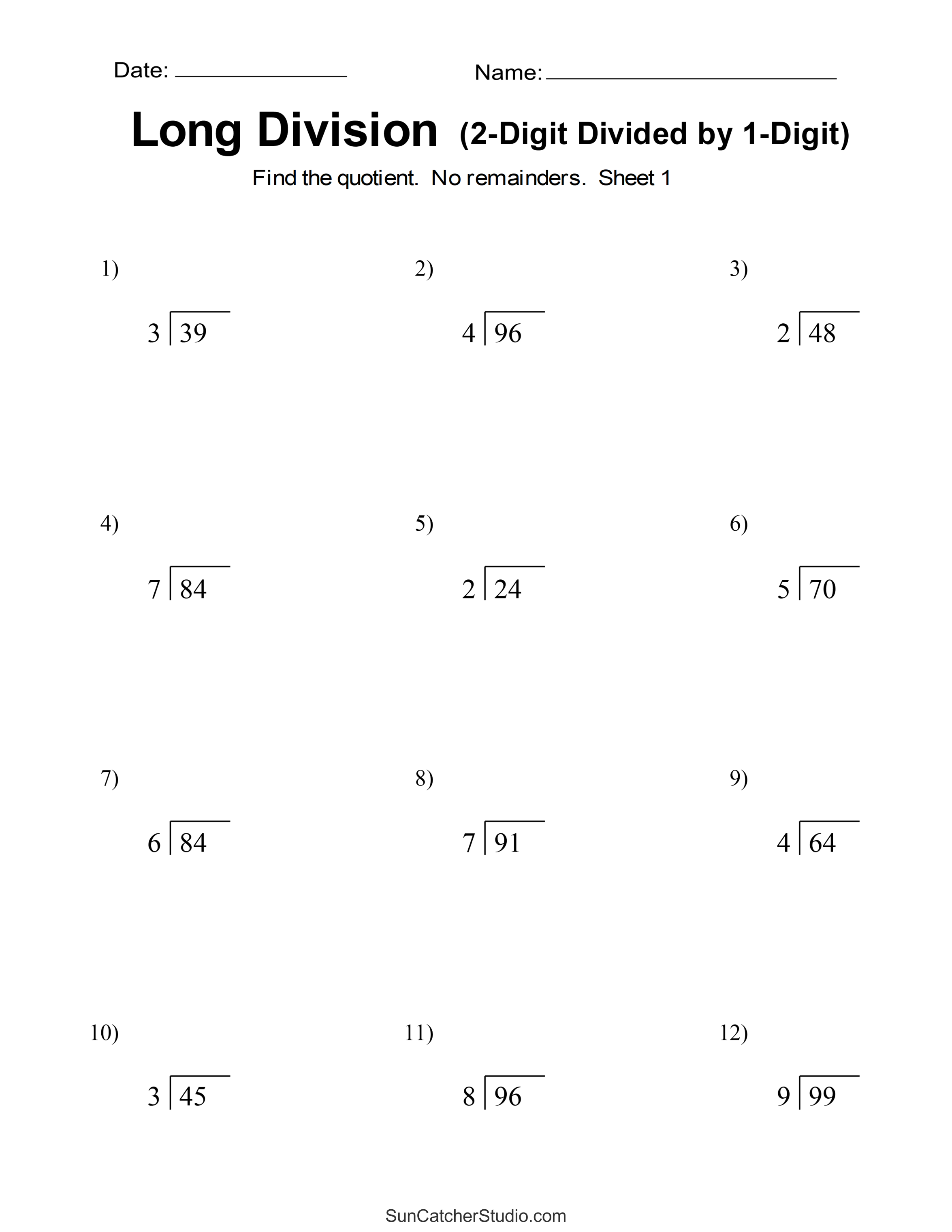 4Th Grade Long Division Problems With Answers Askworksheet