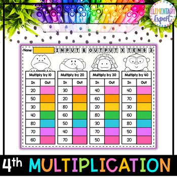 4Th Grade Multiplication Worksheet Pack Printable And Digital Tpt