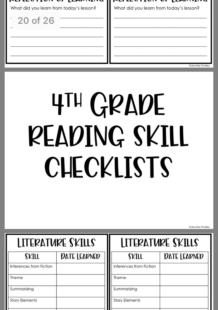 4Th Grade Reading Skills Checklist