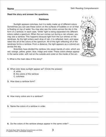 4Th Grade Reading Worksheets Word Lists And Activities Greatschools