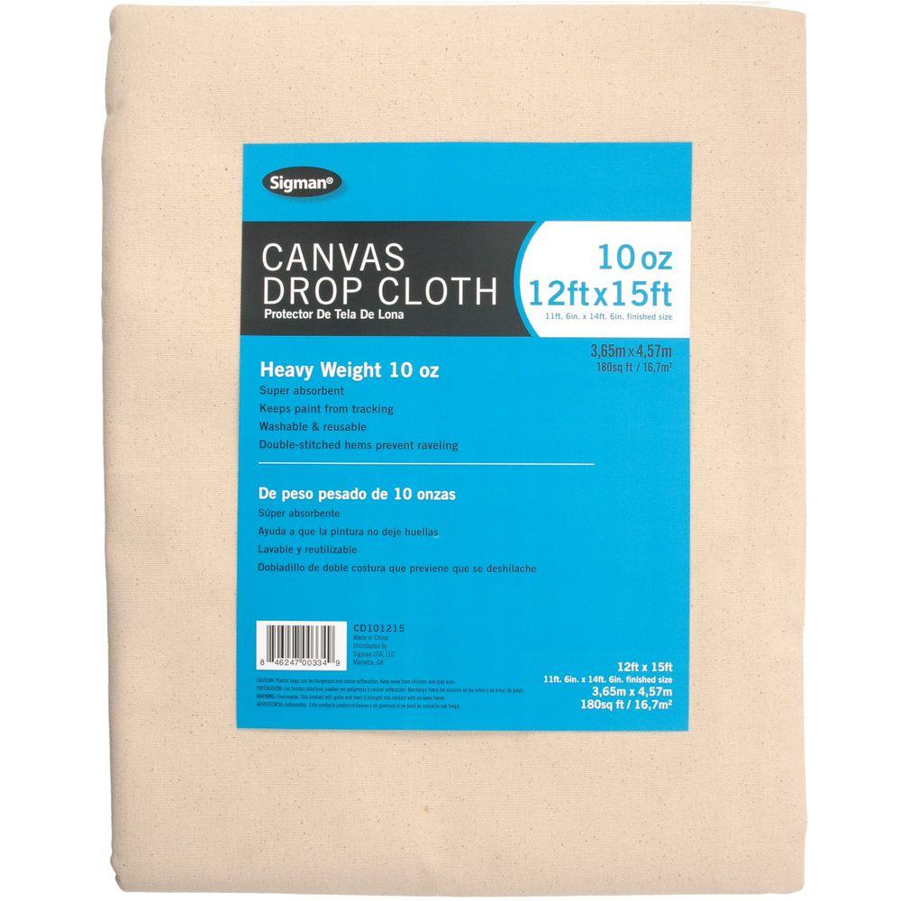 5 Ft 9 In X 8 Ft 9 In 8 Oz Canvas Drop Cloth 69Cv8 The Home Depot