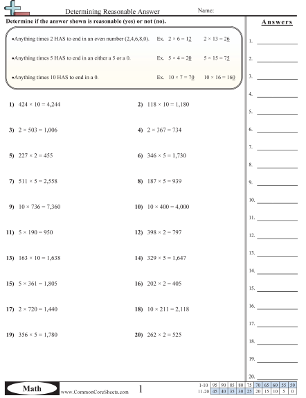 5 Nbt 1 Worksheets Answer Key Revealed