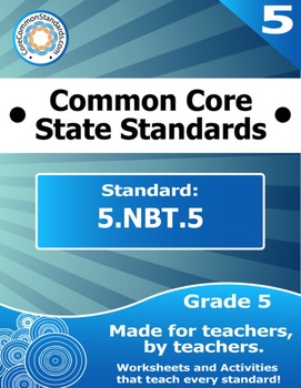 5 Nbt 5 Fifth Grade Common Core Bundle Worksheet Activity Poster