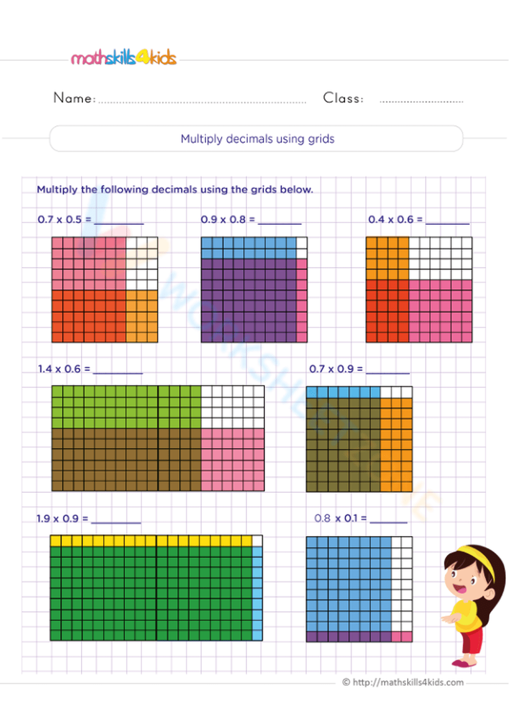 5 Nbt 7 Multiplying Decimals Using Models Tpt