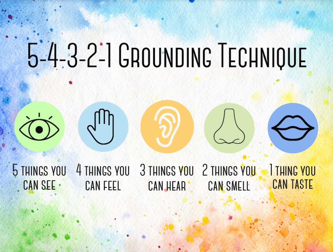 5 Senses Grounding Exercise Unframed Poster Etsy