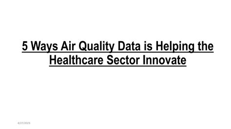 5 Ways Air Quality Data Is Helping The Healthcare Sector Innovate Pdf