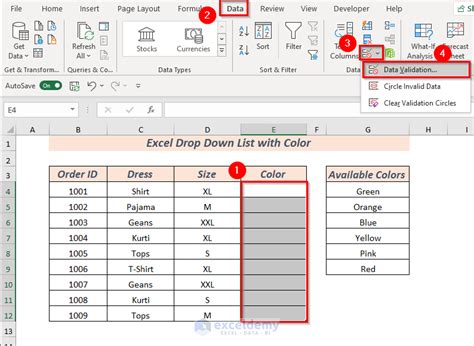 5 Ways To Add Color To Excel Drop Down List Excel Web