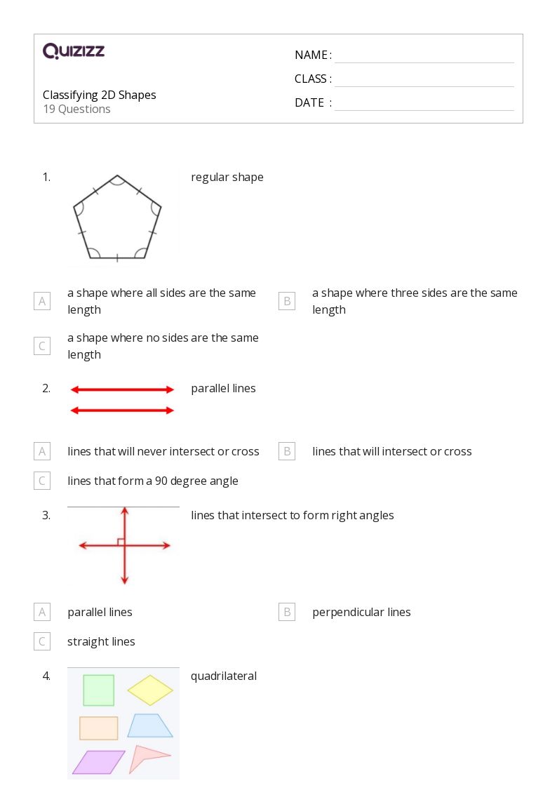 50 2D Shapes Worksheets For 6Th Grade On Quizizz Free Printable