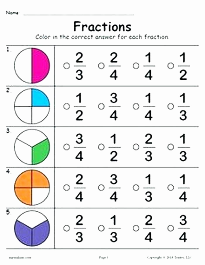 50 2Nd Grade Fractions Worksheet