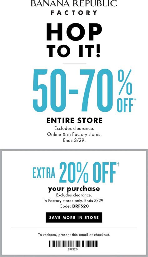 50-70% Off Everything & More At Banana Republic Factory | Shopping Coupons, Banana Republic, Coupons