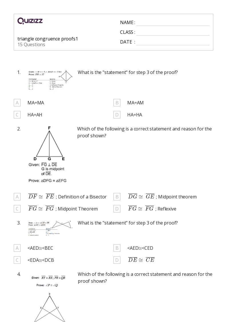 50 Congruence Worksheets On Quizizz Free Printable