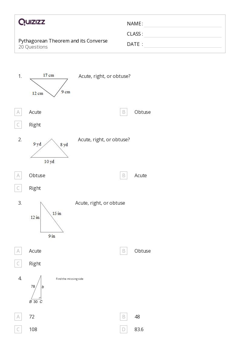 50 Converse Pythagoras Theorem Worksheets For 9Th Class On Worksheets Library