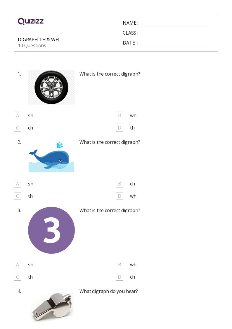 50 Digraphs Worksheets For 6Th Grade On Quizizz Free Amp Printable