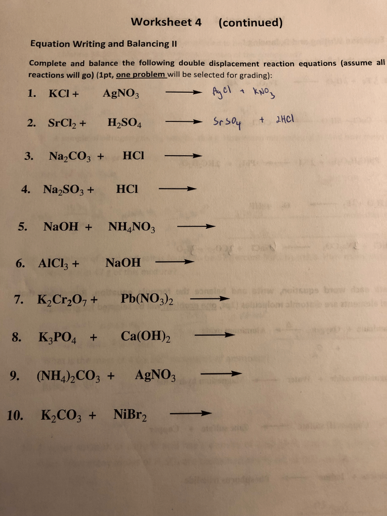 50 Double Replacement Reaction Worksheet