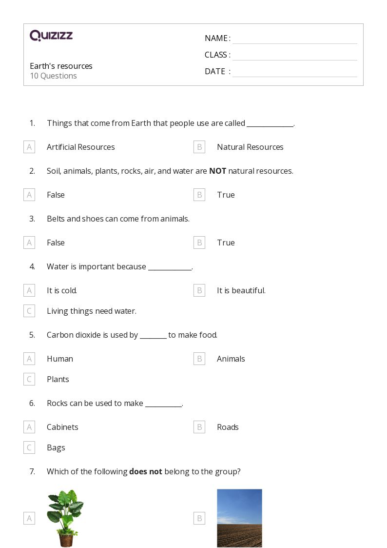 50 Earth S Systems Worksheets For 1St Class On Quizizz Free Printable