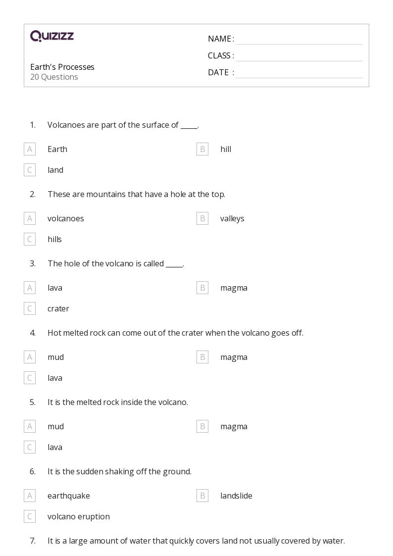 50 Earth S Systems Worksheets For 3Rd Class On Quizizz Free Printable