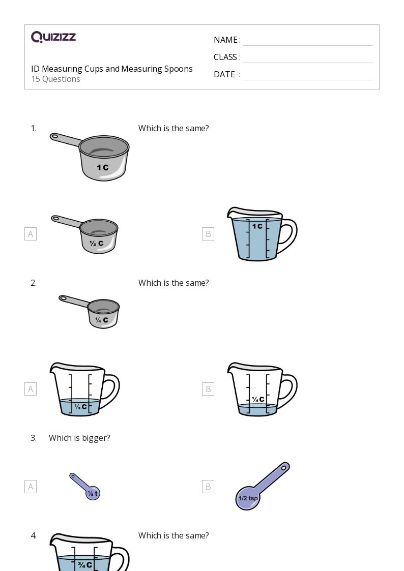 50 Measuring With Standard Tools Worksheets For Kindergarten On