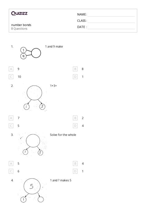 50 Number Bonds Worksheets For 1St Grade On Quizizz Free Printable