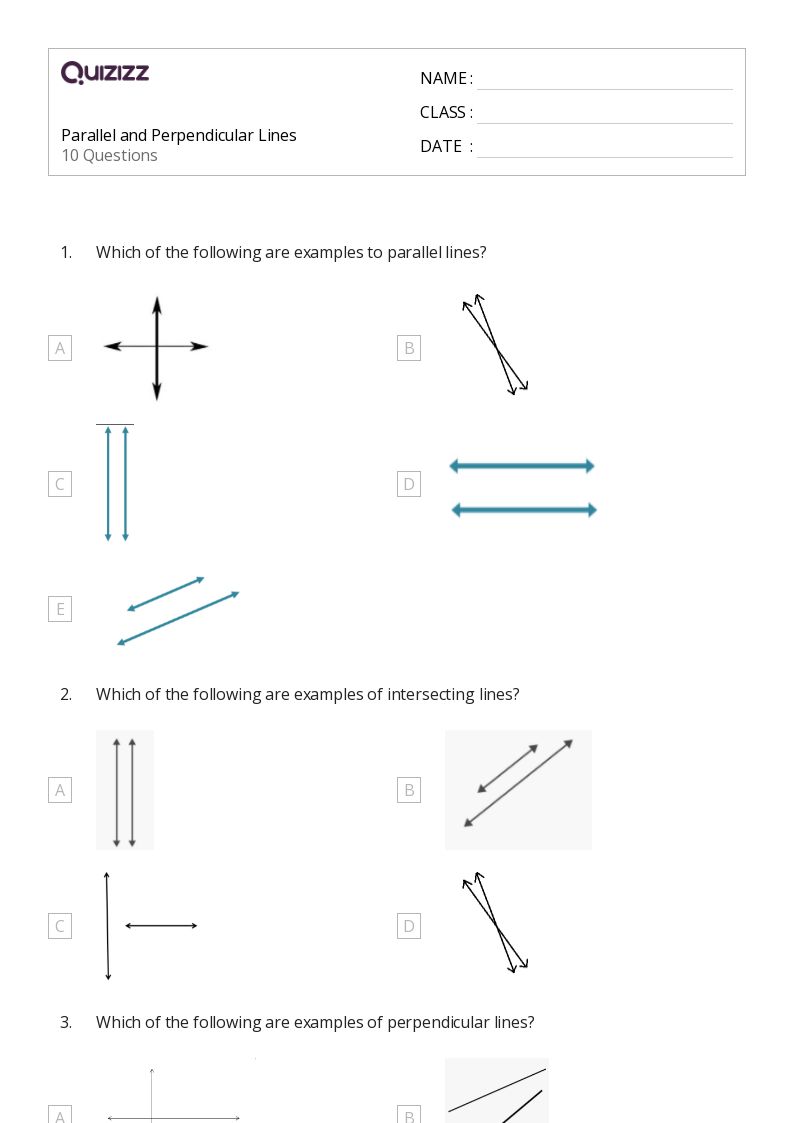 50 Parallel And Perpendicular Lines Worksheets For 1St Grade On Quizizz Free Amp Printable