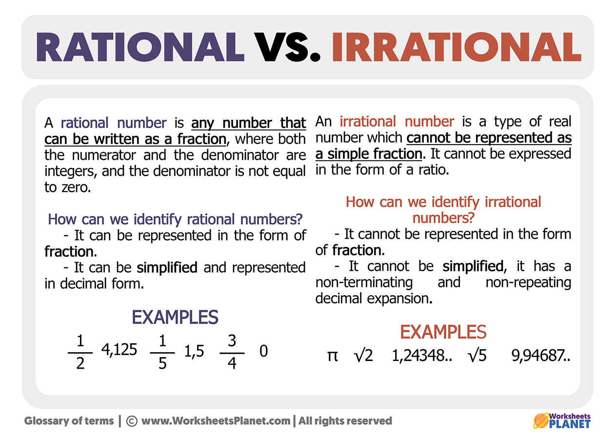 50 Rational And Irrational Numbers Worksheet