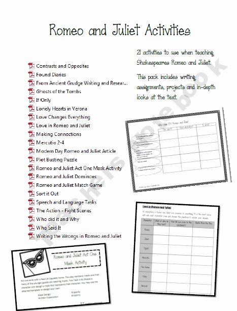 50 Romeo And Juliet Worksheet