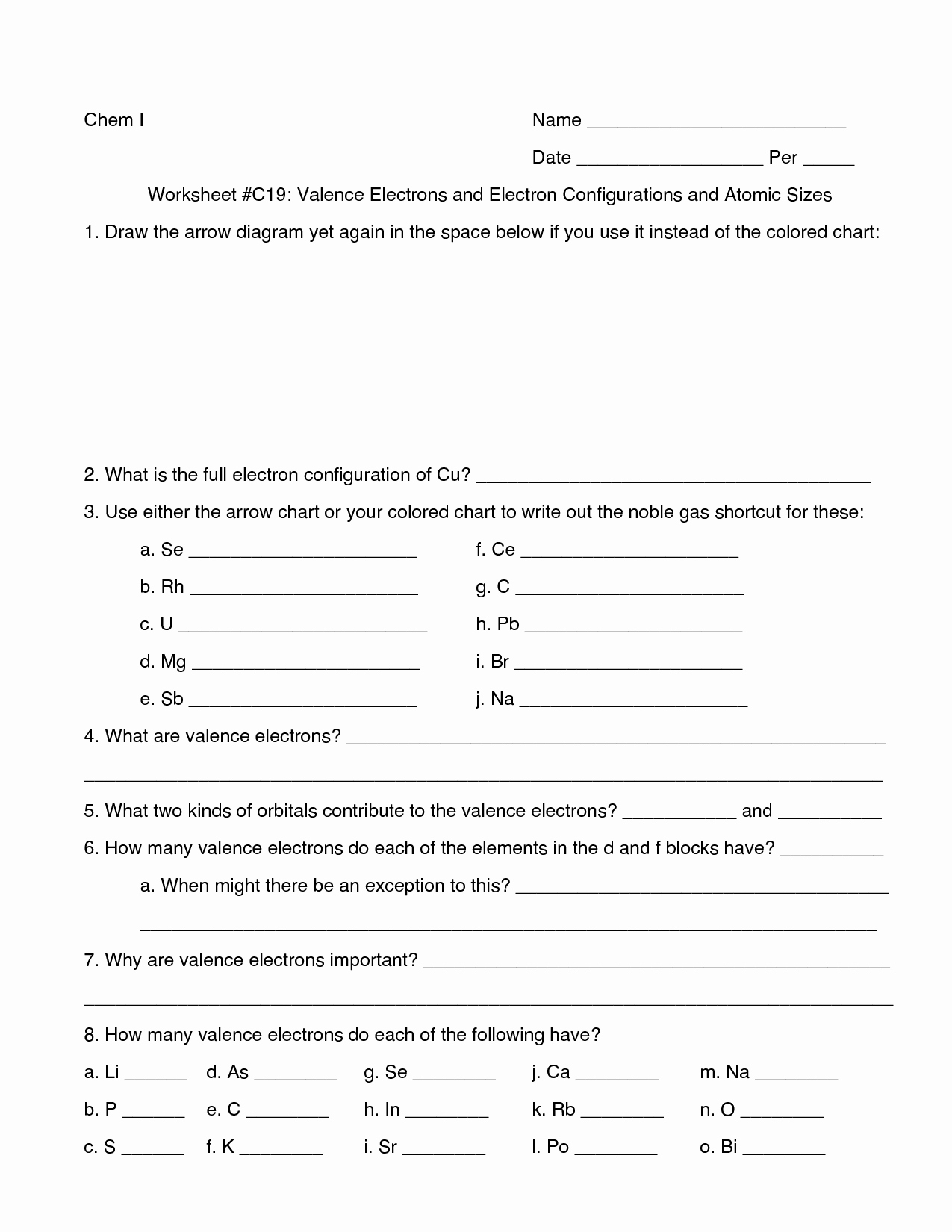 50 Valence Electrons Worksheet Answers