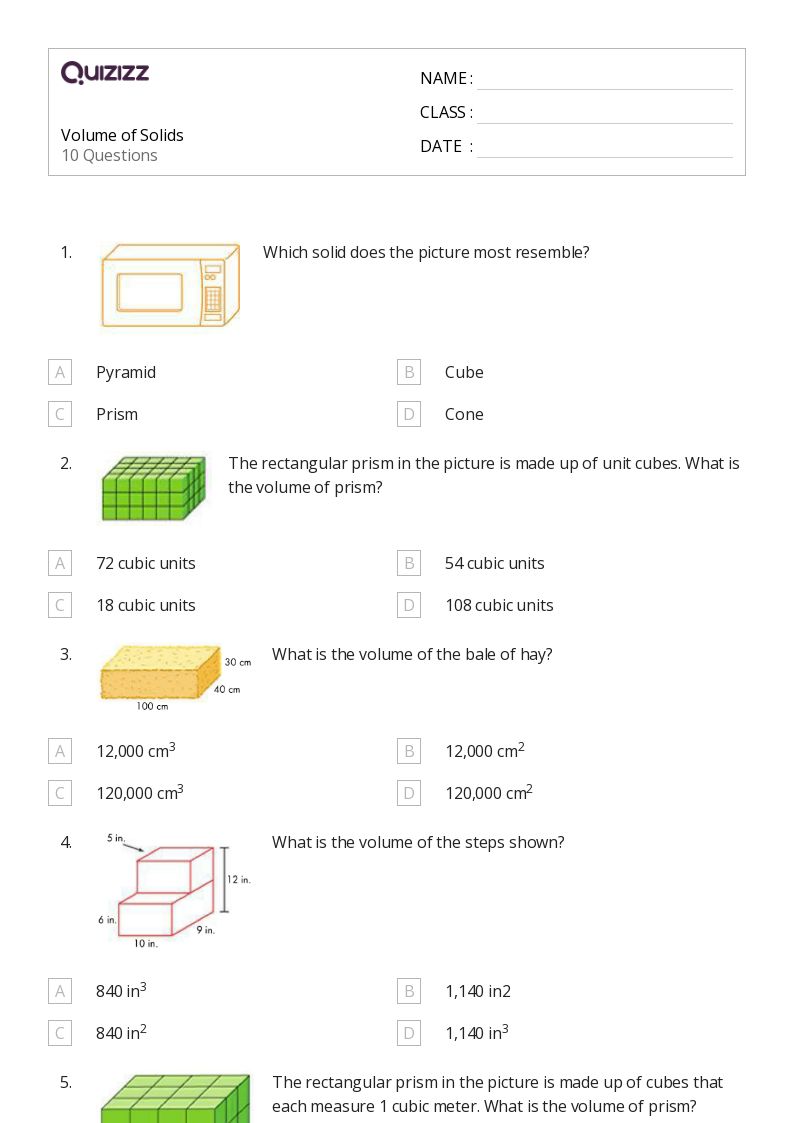 50 Volume Of A Cone Worksheets On Quizizz Free Printable