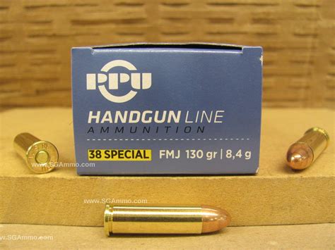 500 Round Case 38 Special Fmj 130 Grain Prvi Partizan Ammo Pph38sf