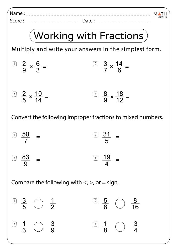 5Th Grade Fraction Worksheets 5Th Grade Fraction Worksheets Byju S