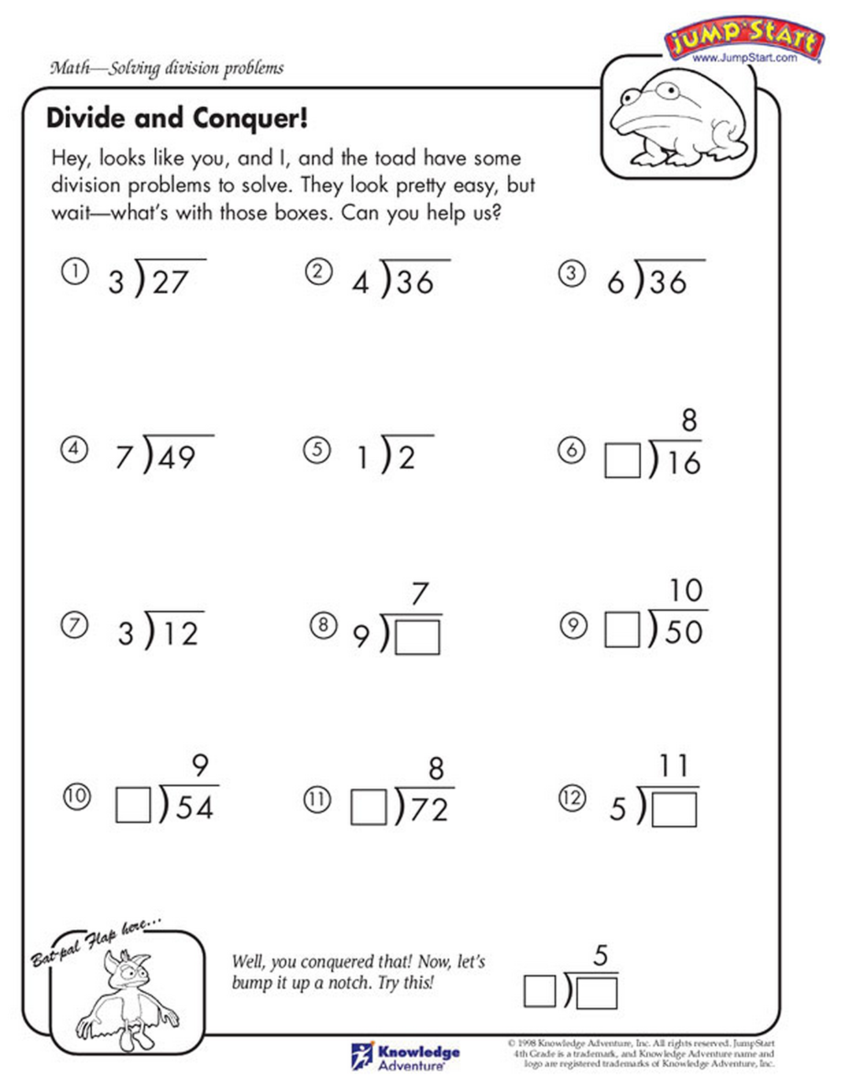 5Th Grade Math Worksheets Division Printable Math Worksheets Printable