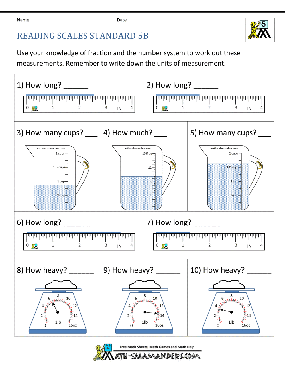 5th Grade Measurement Worksheets: Fun Learning Activities