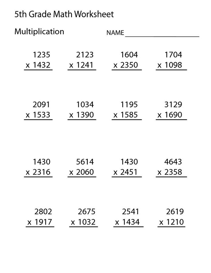 5Th Grade Printable Worksheet