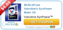 6 00 Off One Valvoline S Synpower Motor Oil Printable Coupons Life Coupons