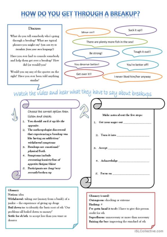 6 Breakup English Esl Worksheets Pdf Doc