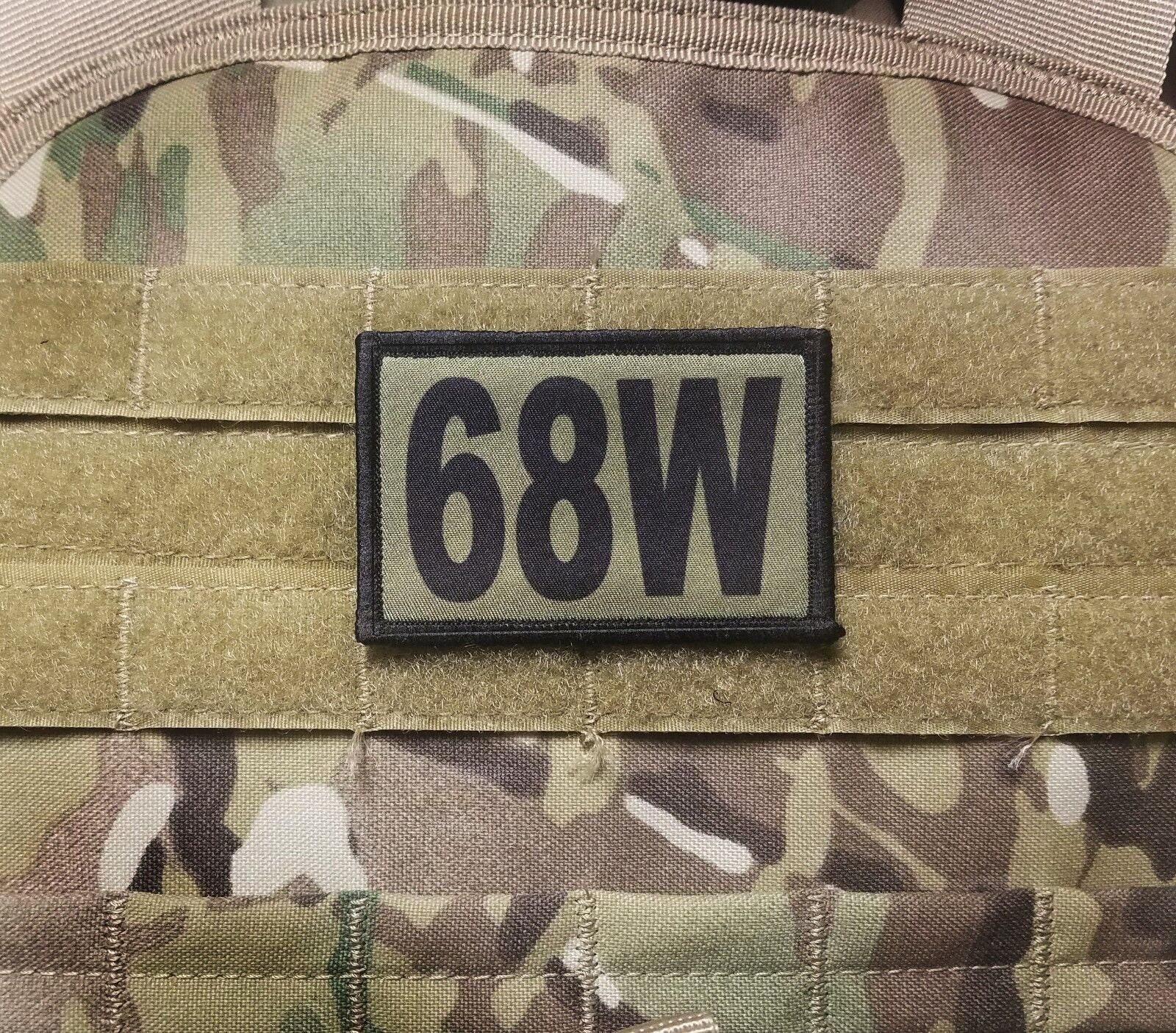 68W Army Combat Medic Mos Od Green Hook Back Patch For Cap Etsy