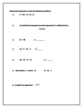 6Th Grade Equations Test By Amanda Dowdy Tpt