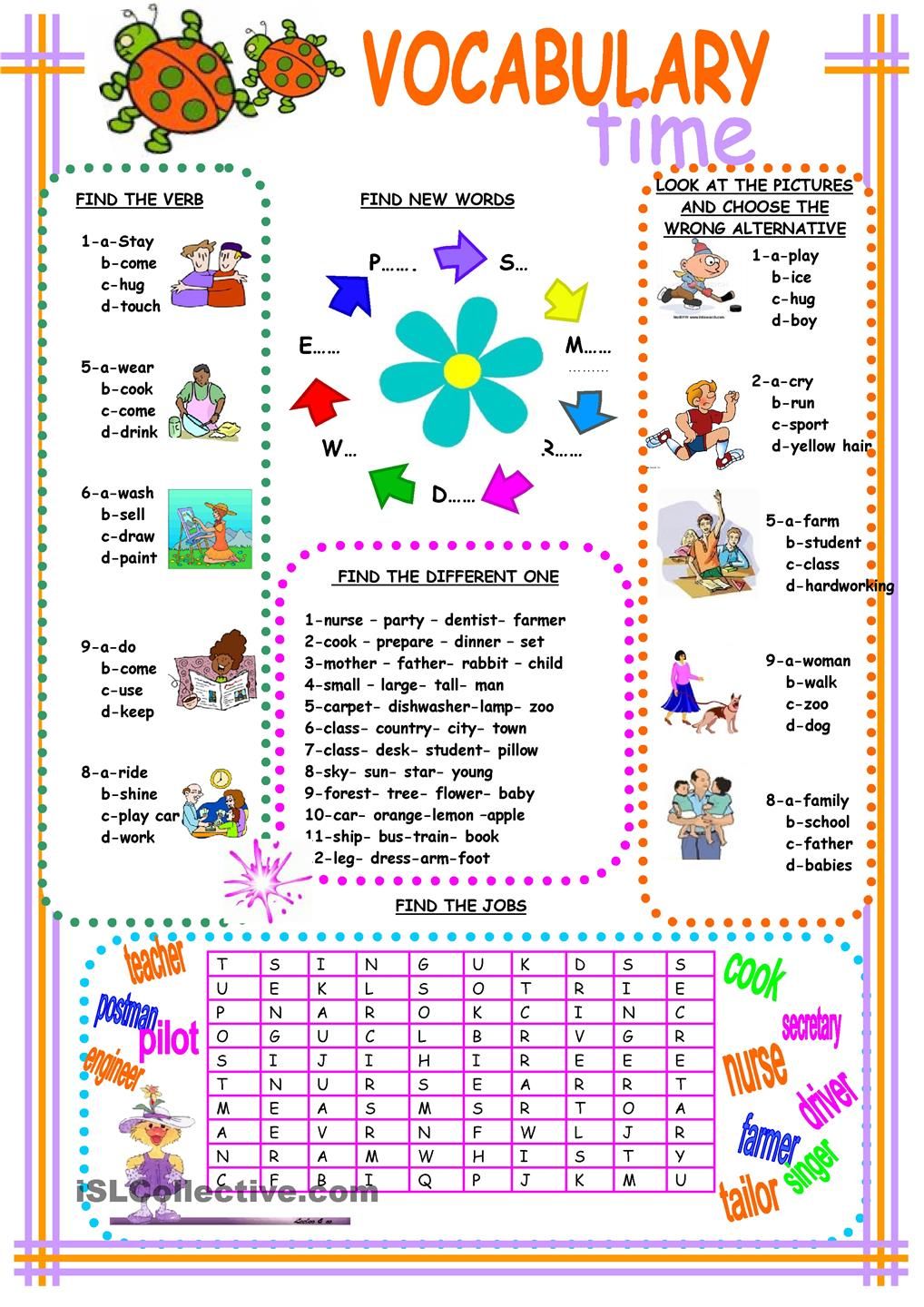 7 Best Images Of Free Printable Esl Vocabulary Worksheets Free